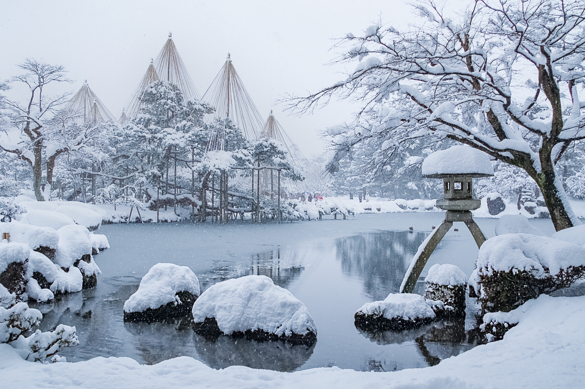 雪の兼六園:冬はすぐそこ